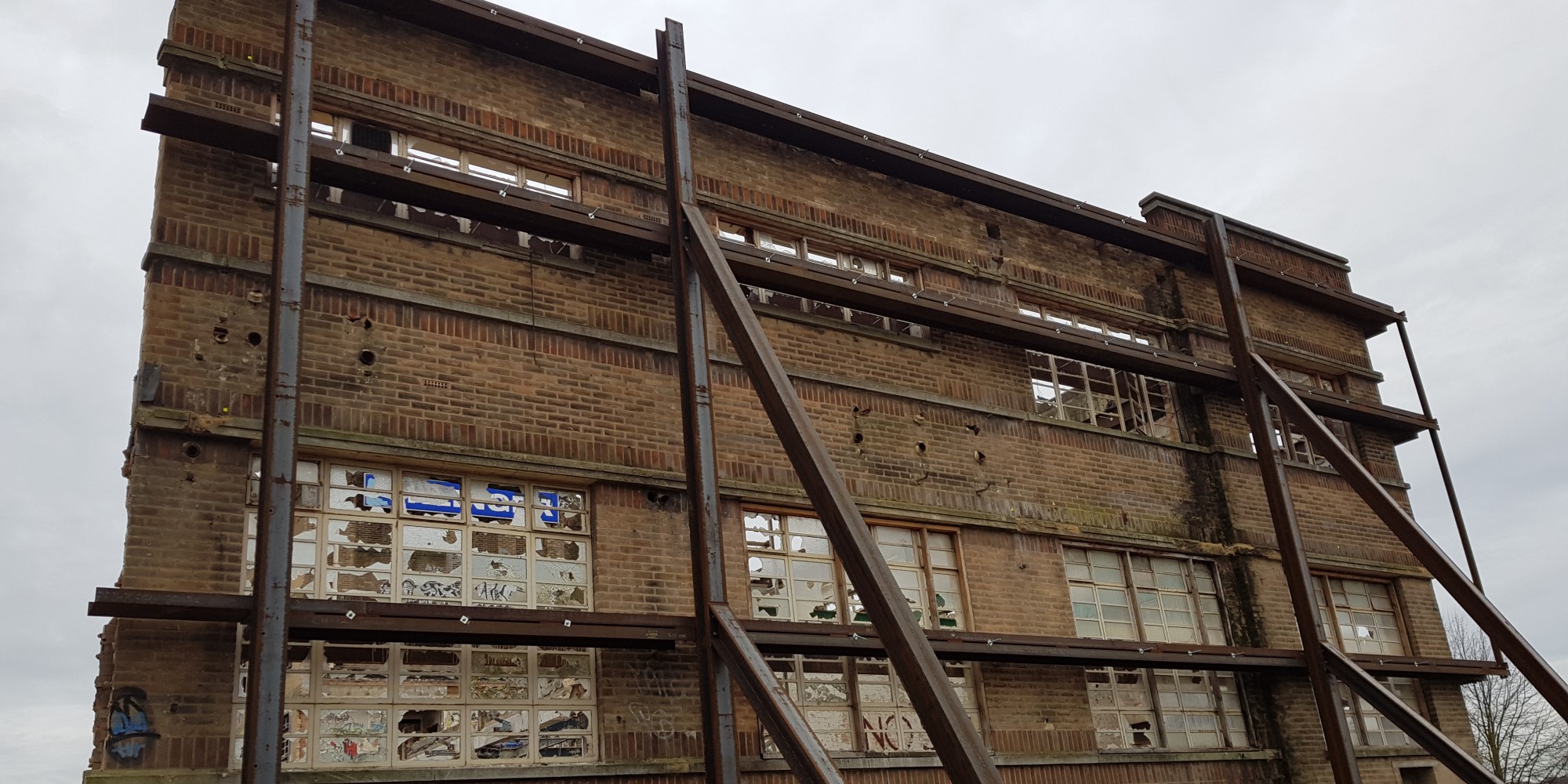 image showing structural demolition of educational building